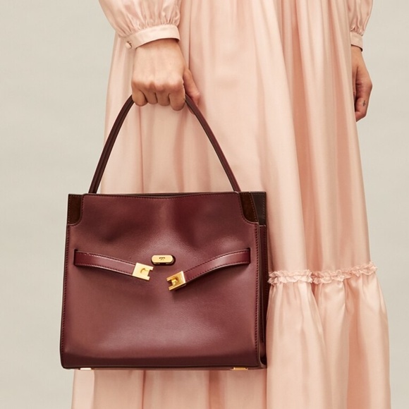 Tory Buch Lee Radziwill Small Double Satchel Bag in Clarat - Picture 2 of 9